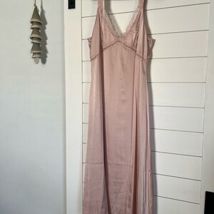 Classic Lace-Trim Slip Dress in Blush